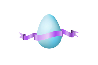 Classic easter egg and silky ribbon