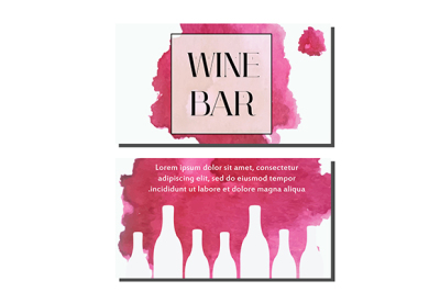 Wine bar, shop business card template