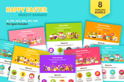 Happy Easter Web Banners