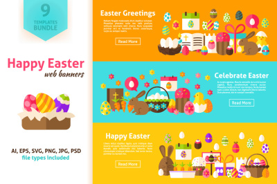 Happy Easter Flat Banners