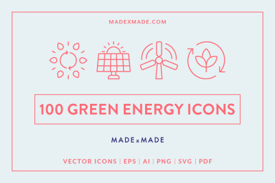 Line Icons &ndash; Green Energy