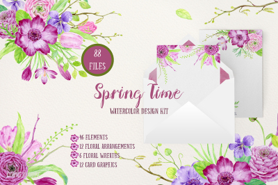 Watercolor Design Kit Spring Time