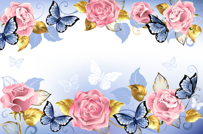 Background with Pink Roses