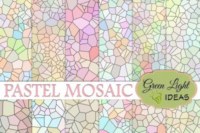 Mosaic Digital Papers, Stained Glass Backgrounds
