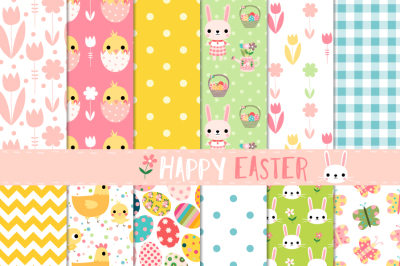 Cute Easter digital paper pack
