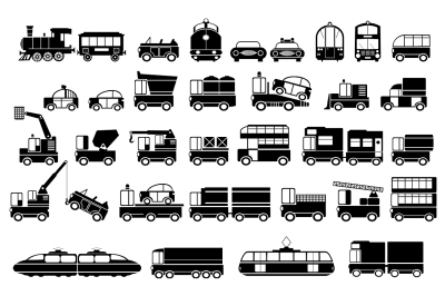 Silhouettes of cars JPG, PNG, PSD, PDF