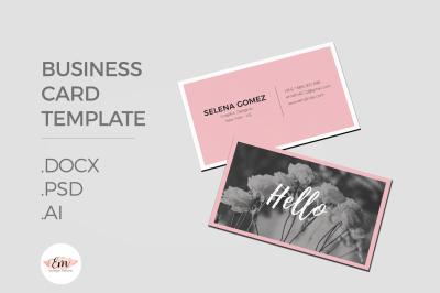 Elegant floral business card template 
