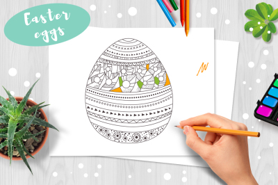 Easter eggs. Coloring pages