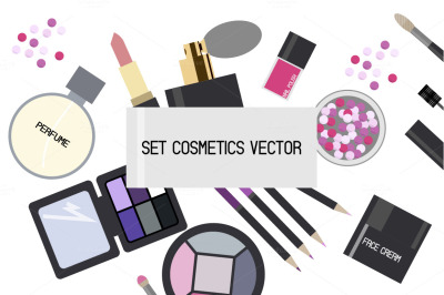Set cosmetics vector