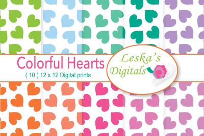 Rainbow Heart Digital Paper