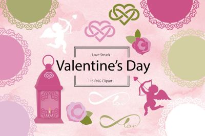 Cupid Valentine Clipart and Doilies