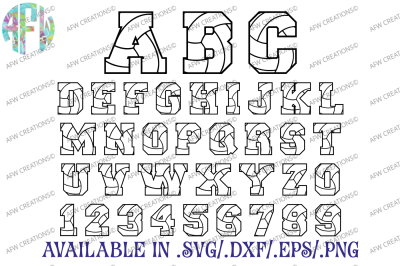 Volleyball Letters & Numbers - SVG, DXF, EPS Digital Cut Files