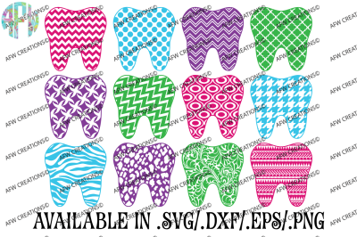 Pattern Teeth - SVG, DXF, EPS Digital Cut FIles