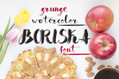 Boriska watercolor grunge font