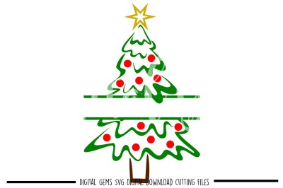Split Christmas Tree SVG / DXF / EPS / PNG Files