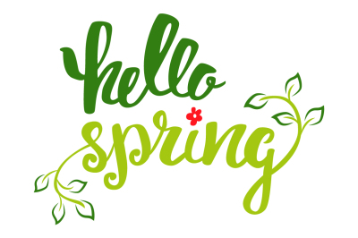 Hello spring. Hand Lettering.