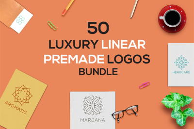 50 Luxury Linear Premade Logo Pack