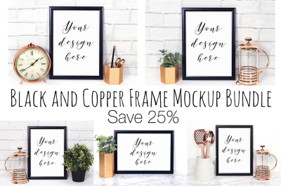 Frame Mockup Bundle - Black and Copper