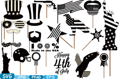 400 59380 c6f2926db770567d52bc78f7d0b29268627a8ea7 4th of july party photo booth prop silhouette cameo cutting files svg stickers clipart face clip art digital graphics commercial use 283s