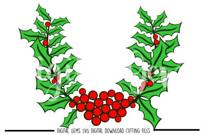 Holly SVG / DXF / PNG Files