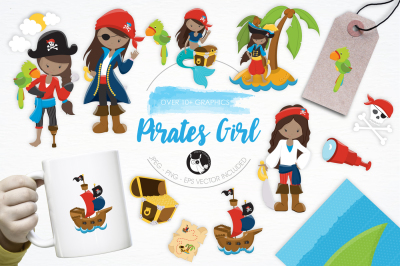 Pirates Girl graphics and illustrations