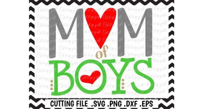 Mom of Boys Svg, Png, Dxf, Eps, Cut Files for Cutting Machines Cameo/ Cricut & More.