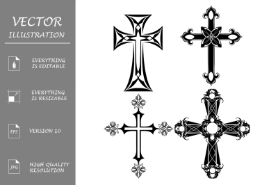 Four black crosses ( Cross )