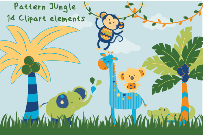 Pattern Jungle clipart-boys