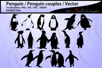 penguin silhouette vector svg