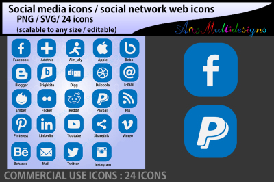 social media icons / commerical use