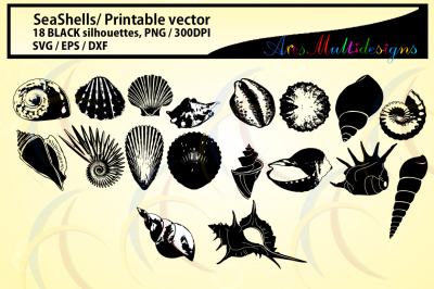 SeaShells silhouette svg eps vector