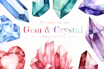 Gem &amp; Crystal Watercolor Collection