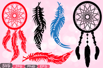 Dream Catcher Svg Monogram Silhouette Cutting Files SVG clipart Boho Bohemian dream cricut Designs Feathers Pack indian Native Tribal -506S