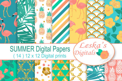 Summer Digital Paper Patterns