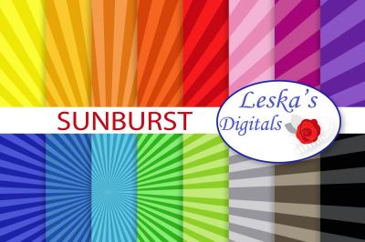 Sunburst Digital Paper Backgrounds