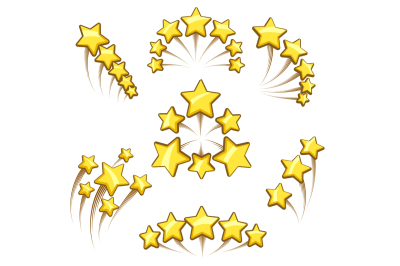 Golden stars design element set