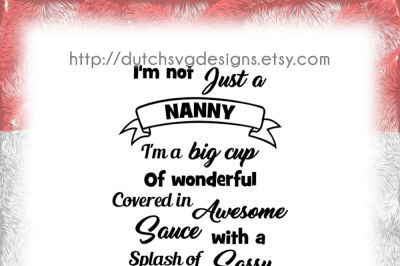 Text cutting file Nanny, in Jpg Png SVG EPS DXF, for Cricut & Silhouette curio cameo portrait, quote, crazy, babysitter, vector, diy