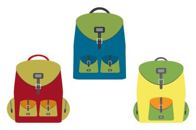 Set Three backpacks