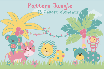 Pattern jungle clipart-Girls