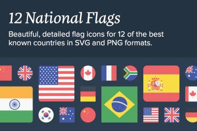 12 National Flags