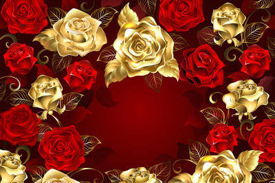 Red and Gold Roses