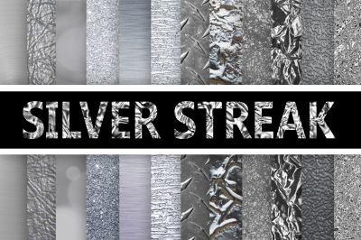 Silver Streak - Silver Digital Paper Textures