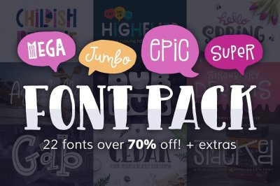Mega Font Pack - 70% off!