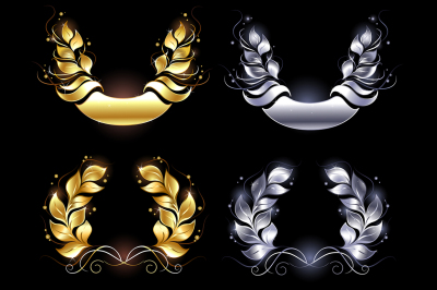 Gold and Silver Laurel Wreath