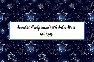 Seamless Background with Silver Stars