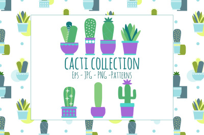 Cacti clipart set + Vector, Scandinavian style