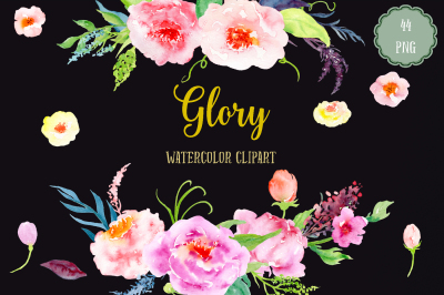 Watercolor Flower Clipart Glory