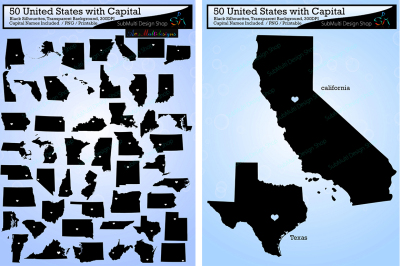 united states map with capital vector