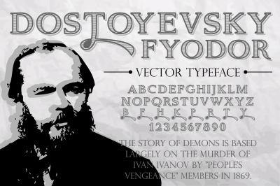 Fyodor Dostoyevsky - vector typeface