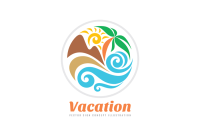 Summer Travel Vacation Vector Logo
